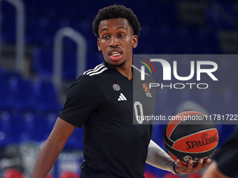 T. J. Shorts plays during the match between FC Barcelona and Paris Basketball, corresponding to week 10 of the Turkish Airlines Euroleague,...