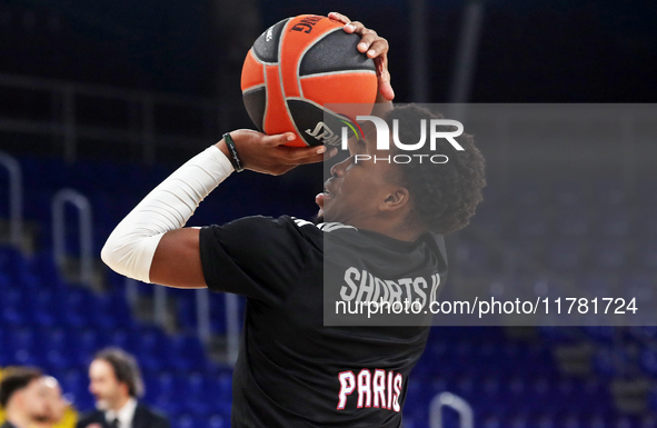 T. J. Shorts plays during the match between FC Barcelona and Paris Basketball, corresponding to week 10 of the Turkish Airlines Euroleague,...