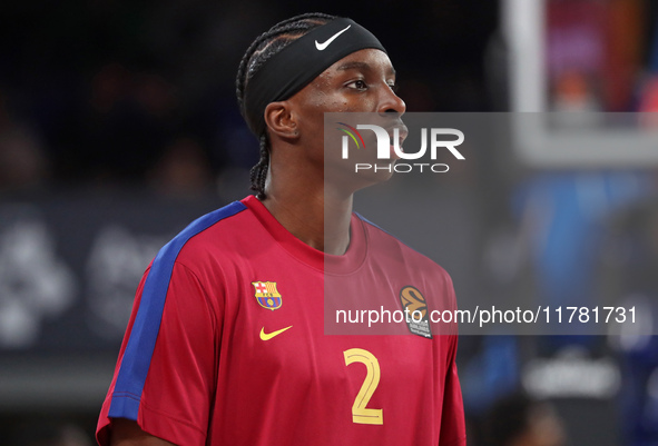 Dame Sarr plays during the match between FC Barcelona and Paris Basketball, corresponding to week 10 of the Turkish Airlines Euroleague, at...