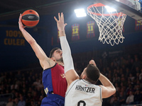 Tomas Satoransky and Leon Kratzer play during the match between FC Barcelona and Paris Basketball, corresponding to week 10 of the Turkish A...