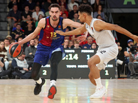 Tomas Satoransky and Maodo Lo play during the match between FC Barcelona and Paris Basketball, corresponding to week 10 of the Turkish Airli...