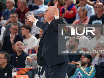 Joan Penarroya coaches during the match between FC Barcelona and Paris Basketball, corresponding to week 10 of the Turkish Airlines Euroleag...