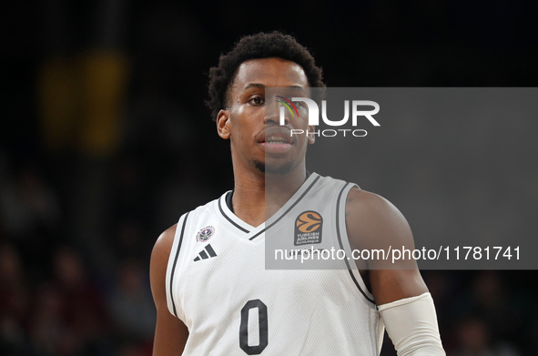 T. J. Shorts plays during the match between FC Barcelona and Paris Basketball, corresponding to week 10 of the Turkish Airlines Euroleague,...