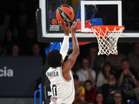 T. J. Shorts plays during the match between FC Barcelona and Paris Basketball, corresponding to week 10 of the Turkish Airlines Euroleague,...