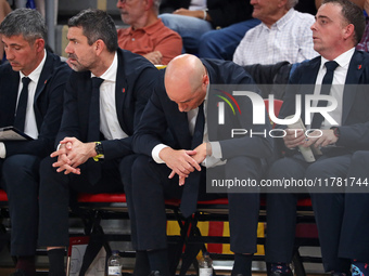 Joan Penarroya coaches during the match between FC Barcelona and Paris Basketball, corresponding to week 10 of the Turkish Airlines Euroleag...