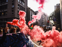 Demonstrators participate in the No Meloni Day student protest in Milan, Italy, on November 15, 2024 (