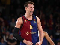 Jan Vesely plays during the match between FC Barcelona and Paris Basketball, corresponding to week 10 of the Turkish Airlines Euroleague, at...