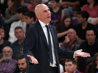 Joan Penarroya coaches during the match between FC Barcelona and Paris Basketball, corresponding to week 10 of the Turkish Airlines Euroleag...