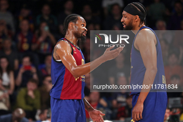 Kevin Punter and Jabari Parker play during the match between FC Barcelona and Paris Basketball, corresponding to week 10 of the Turkish Airl...