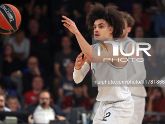 Nadir Hifi plays during the match between FC Barcelona and Paris Basketball, corresponding to week 10 of the Turkish Airlines Euroleague, at...