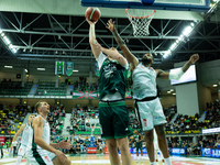 Adrian Bogucki participates in a match of the Orlen Basket Liga between Zastal Zielona Gora and WKS Slask Wroclaw in Wroclaw, Poland, on Nov...