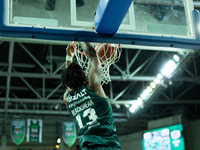 Kenan Blackshear participates in a match of the Orlen Basket Liga between Zastal Zielona Gora and WKS Slask Wroclaw in Wroclaw, Poland, on N...