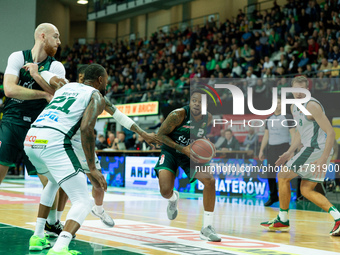 Donell Cooper participates in a match of the Orlen Basket Liga between Zastal Zielona Gora and WKS Slask Wroclaw in Wroclaw, Poland, on Nove...