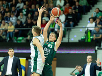 Adam Waczynski participates in a match of the Orlen Basket Liga between Zastal Zielona Gora and WKS Slask Wroclaw in Wroclaw, Poland, on Nov...