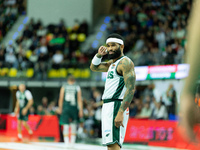 Walter Hodge participates in a match of the Orlen Basket Liga between Zastal Zielona Gora and WKS Slask Wroclaw in Wroclaw, Poland, on Novem...