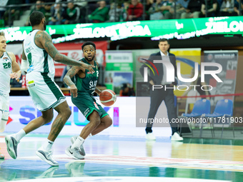 Donell Cooper participates in a match of the Orlen Basket Liga between Zastal Zielona Gora and WKS Slask Wroclaw in Wroclaw, Poland, on Nove...