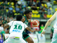 Kenan Blackshear participates in a match of the Orlen Basket Liga between Zastal Zielona Gora and WKS Slask Wroclaw in Wroclaw, Poland, on N...