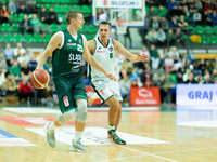 Adam Waczynski participates in a match of the Orlen Basket Liga between Zastal Zielona Gora and WKS Slask Wroclaw in Wroclaw, Poland, on Nov...