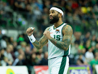 Walter Hodge participates in a match of the Orlen Basket Liga between Zastal Zielona Gora and WKS Slask Wroclaw in Wroclaw, Poland, on Novem...