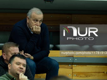 Grzegorz Schetyna participates in a match of the Orlen Basket Liga between Zastal Zielona Gora and WKS Slask Wroclaw in Wroclaw, Poland, on...