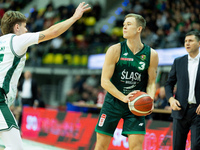 BLAZEJ KULIKOWSKI participates in a match of the Orlen Basket Liga between Zastal Zielona Gora and WKS Slask Wroclaw in Wroclaw, Poland, on...