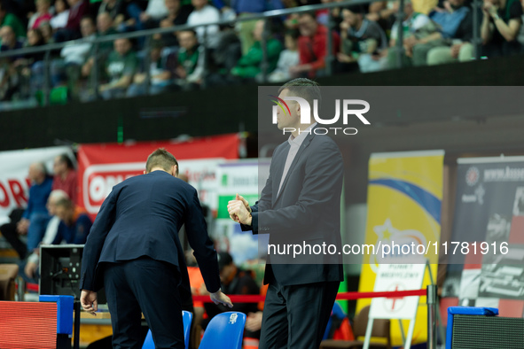 VIRGINJUS SIRVYDIS participates in a match of the Orlen Basket Liga between Zastal Zielona Gora and WKS Slask Wroclaw in Wroclaw, Poland, on...