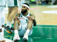 Walter Hodge participates in a match of the Orlen Basket Liga between Zastal Zielona Gora and WKS Slask Wroclaw in Wroclaw, Poland, on Novem...