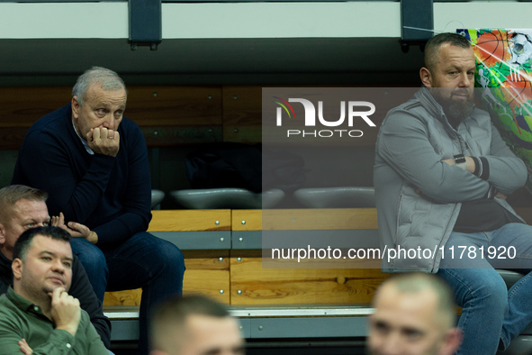 Grzegorz Schetyna participates in a match of the Orlen Basket Liga between Zastal Zielona Gora and WKS Slask Wroclaw in Wroclaw, Poland, on...