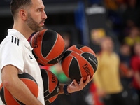 The official ball of the Euroleague is used during the match between FC Barcelona and Paris Basketball, corresponding to week 10 of the Turk...