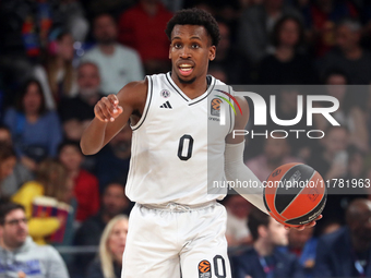 T. J. Shorts plays during the match between FC Barcelona and Paris Basketball, corresponding to week 10 of the Turkish Airlines Euroleague,...