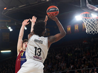 Kevarrius Hayes and Juan Nunez play during the match between FC Barcelona and Paris Basketball, corresponding to week 10 of the Turkish Airl...