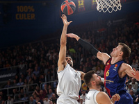 Collin Malcolm and Jan Vesely play during the match between FC Barcelona and Paris Basketball, corresponding to week 10 of the Turkish Airli...