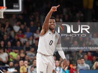 Dame Sarr plays during the match between FC Barcelona and Paris Basketball, corresponding to week 10 of the Turkish Airlines Euroleague, at...