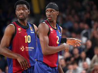 Chimezie Metu and Dame Sarr play during the match between FC Barcelona and Paris Basketball, corresponding to week 10 of the Turkish Airline...