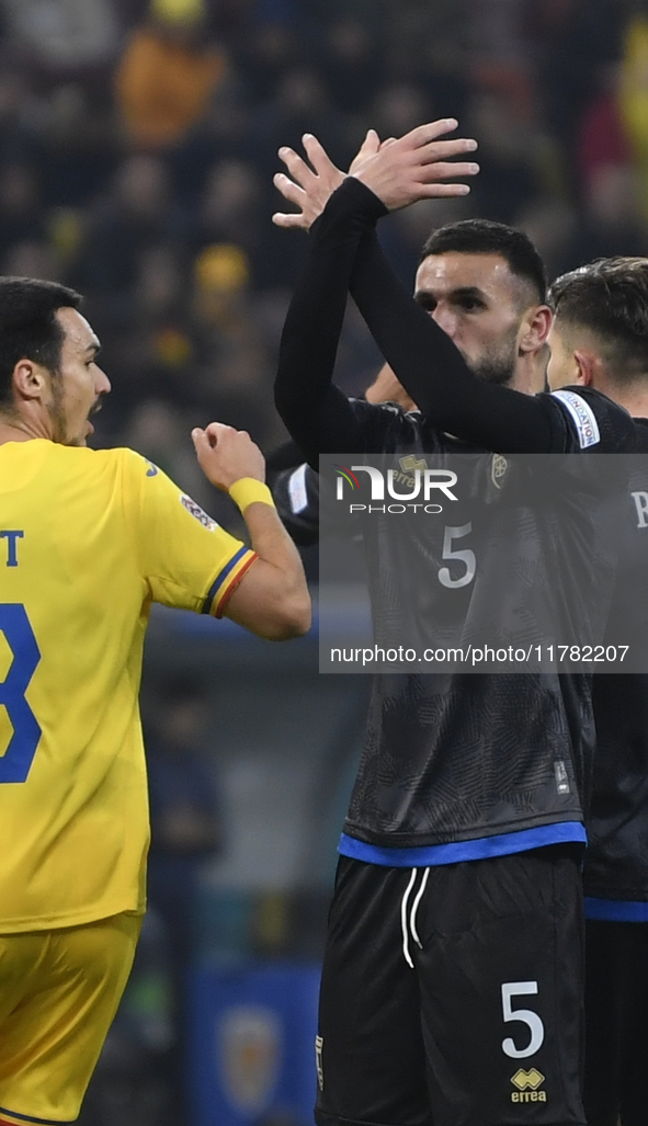 Lumbardh Dellova during the UEFA Nations League, League C, Group 2 football match between Romania and Kosovo at the National Arena Stadium i...