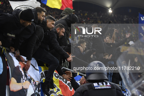 Romanian fans during the UEFA Nations League, League C, Group 2 football match between Romania and Kosovo at the National Arena Stadium in B...