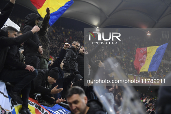 Romanian fans during the UEFA Nations League, League C, Group 2 football match between Romania and Kosovo at the National Arena Stadium in B...