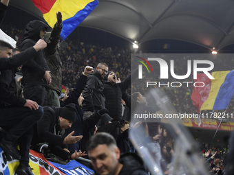 Romanian fans during the UEFA Nations League, League C, Group 2 football match between Romania and Kosovo at the National Arena Stadium in B...