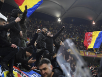 Romanian fans during the UEFA Nations League, League C, Group 2 football match between Romania and Kosovo at the National Arena Stadium in B...