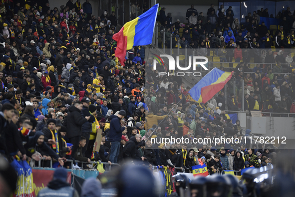 Romanian fans during the UEFA Nations League, League C, Group 2 football match between Romania and Kosovo at the National Arena Stadium in B...