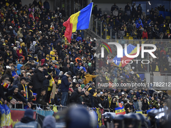 Romanian fans during the UEFA Nations League, League C, Group 2 football match between Romania and Kosovo at the National Arena Stadium in B...