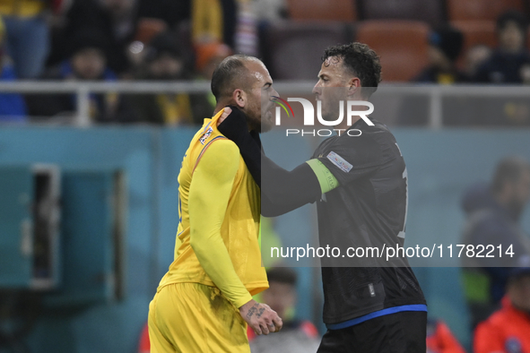 Amir Rrahmani and Denis Alibec during the UEFA Nations League, League C, Group 2 football match between Romania and Kosovo at the National A...