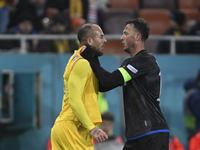 Amir Rrahmani and Denis Alibec during the UEFA Nations League, League C, Group 2 football match between Romania and Kosovo at the National A...