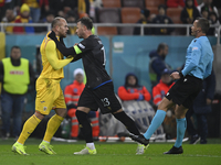 Amir Rrahmani and Denis Alibec during the UEFA Nations League, League C, Group 2 football match between Romania and Kosovo at the National A...