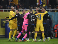 Amir Rrahmani and Denis Alibec during the UEFA Nations League, League C, Group 2 football match between Romania and Kosovo at the National A...