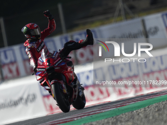 Francesco Pecco Bagnaia (1) of Italy and Ducati Lenovo Team pole position during the Qualifying of the Motul Solidarity Grand Prix of Barcel...