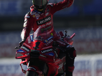 Francesco Pecco Bagnaia (1) of Italy and Ducati Lenovo Team pole position during the Qualifying of the Motul Solidarity Grand Prix of Barcel...