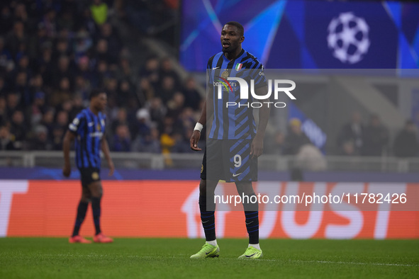 Marcus Thuram of FC Internazionale looks on during the UEFA Champions League 2024/25 League Phase MD4 match between FC Internazionale Milano...