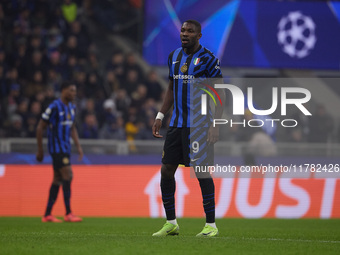 Marcus Thuram of FC Internazionale looks on during the UEFA Champions League 2024/25 League Phase MD4 match between FC Internazionale Milano...