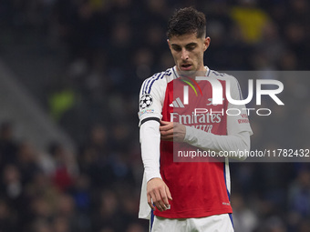 Kai Havertz of Arsenal looks on during the UEFA Champions League 2024/25 League Phase MD4 match between FC Internazionale Milano and Arsenal...